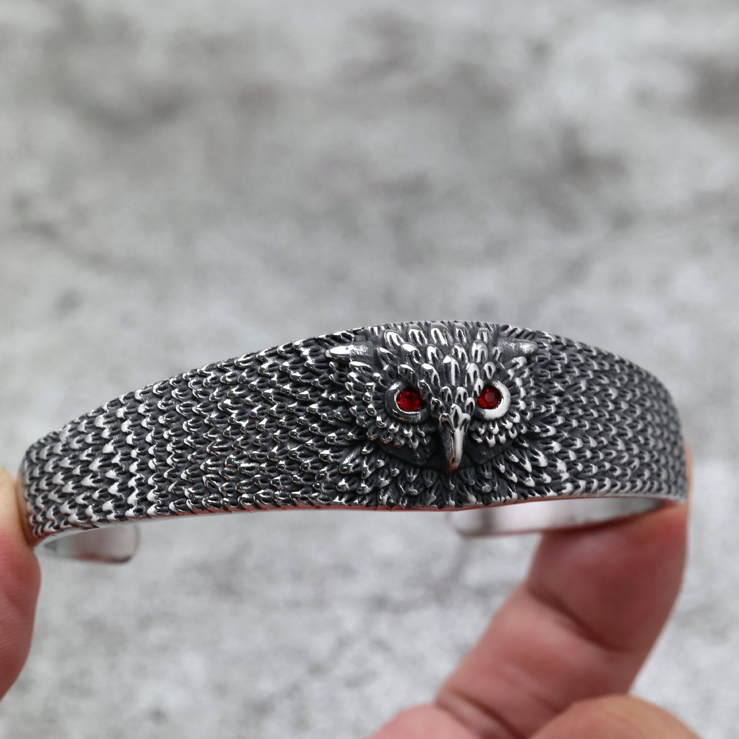 Planderful Solid Steel Owl Bracelet Unisex Retro C Shape