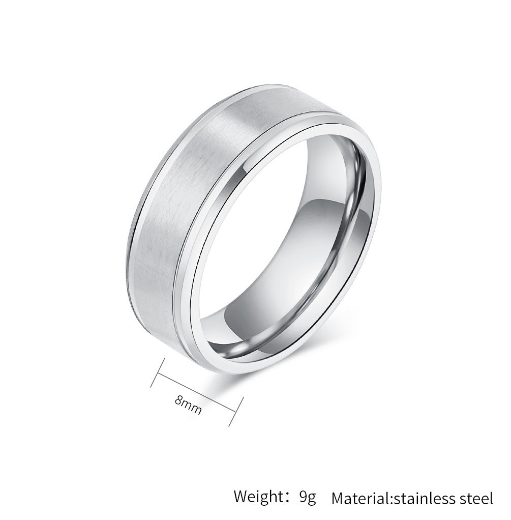 Planderful Unisex Matte Brushed Titanium Steel Ring For Couples Everyday Genie Collection