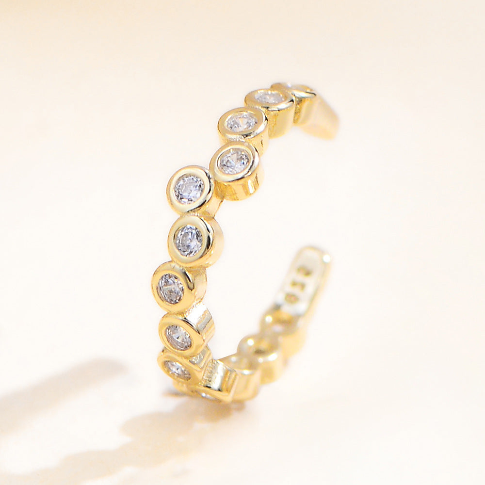 Planderful S925 Sterling Silver Ear Buckle Earrings Geometric Zircon Clip For Modern Women