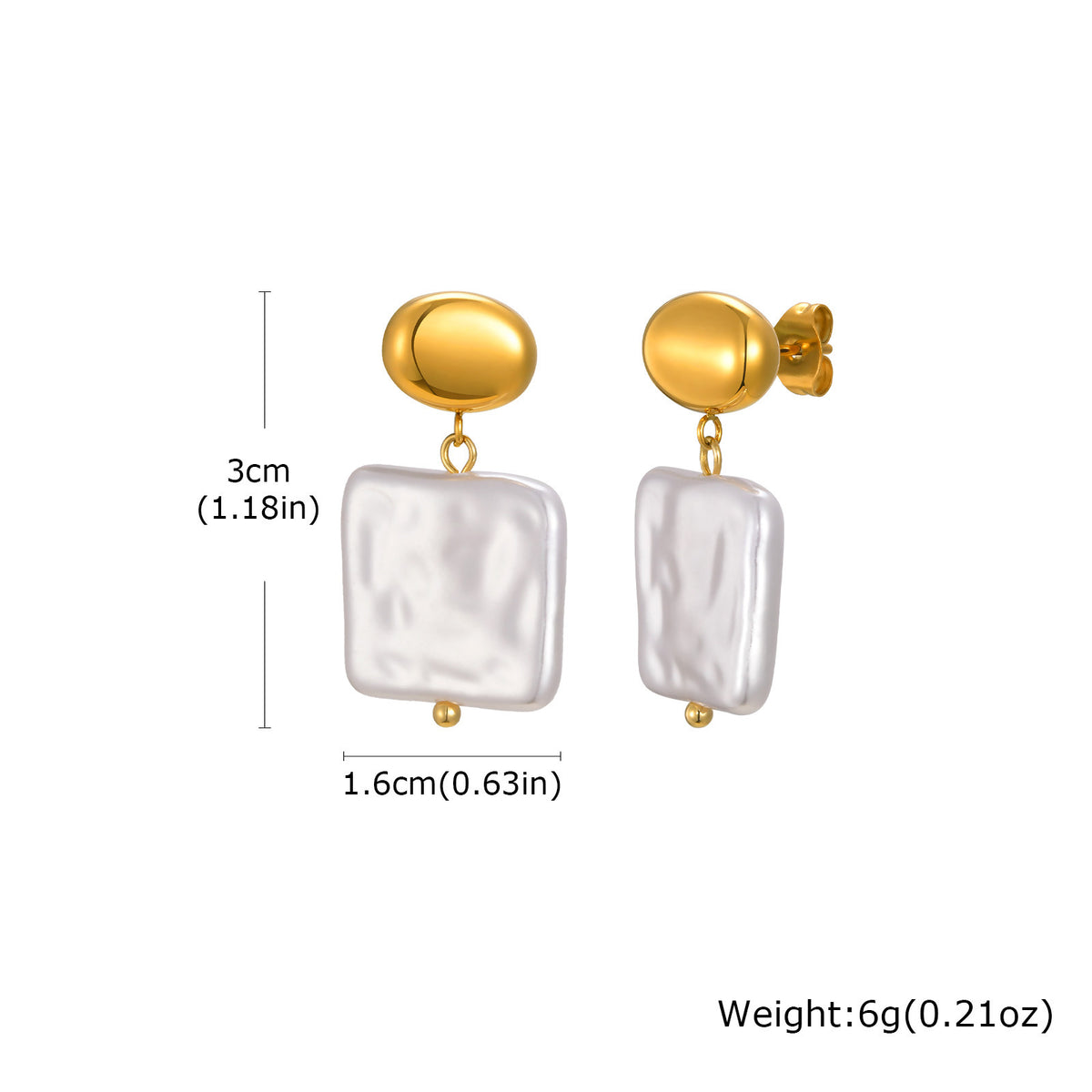 Stainless Steel Pearl Earrings