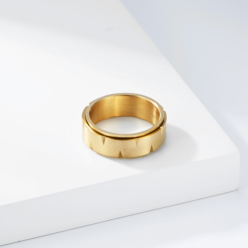 Planderful Rotatable Titanium Steel Ring For Street Style Enthusiasts Everyday Genie Collection Sizes 7 To 12