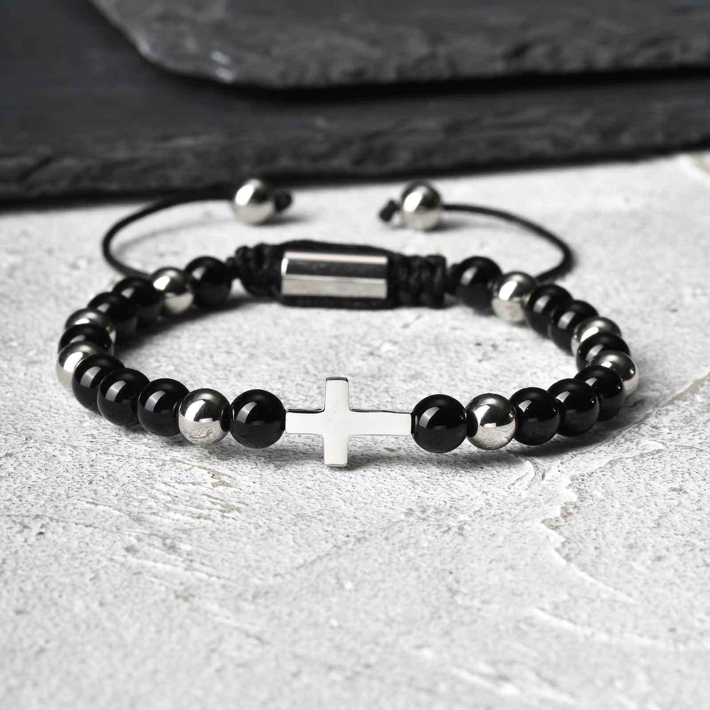 Planderful Saint Benedict Bracelet Natural Stone Beaded Men