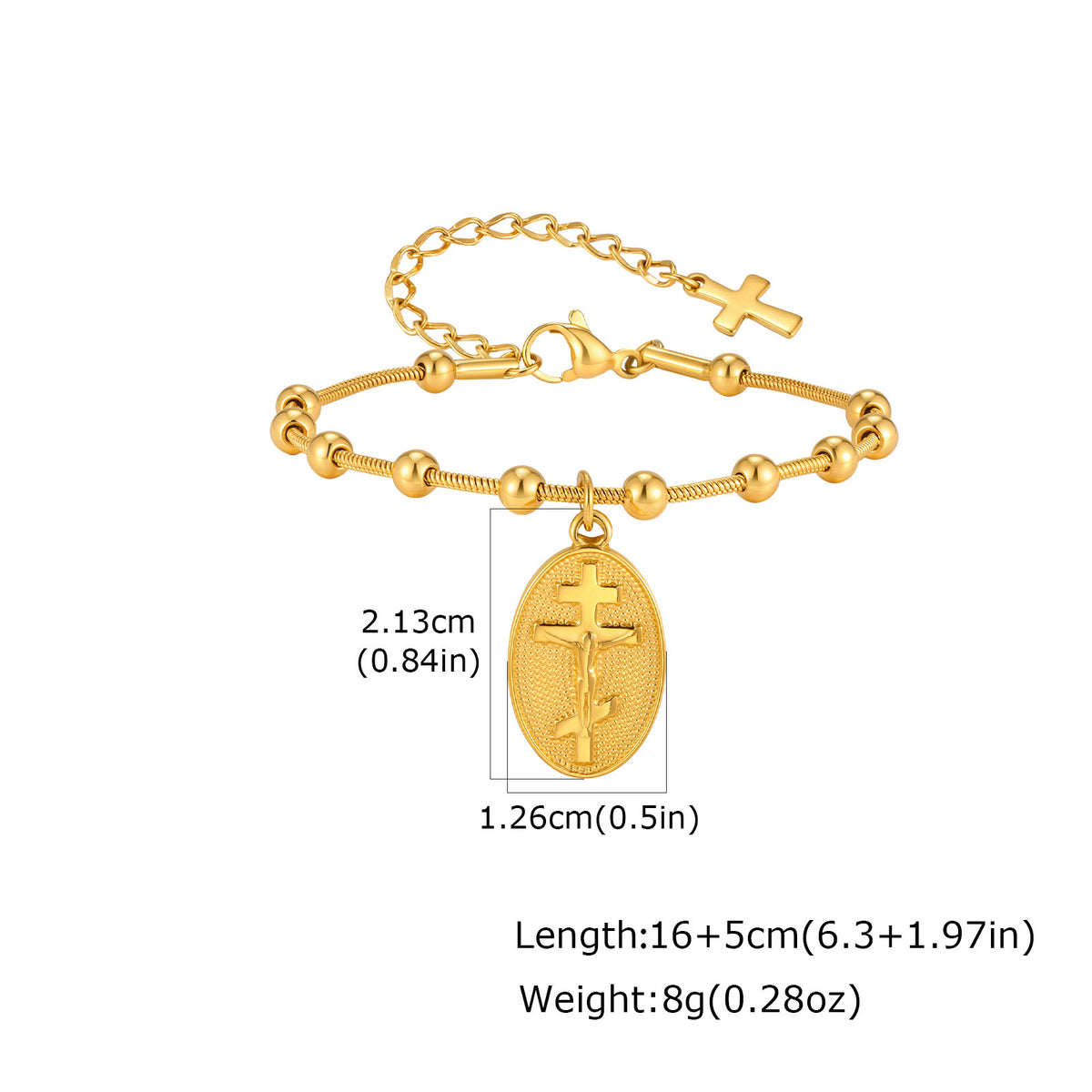 Cross Snake Stainless Steel Bracelet Unisex