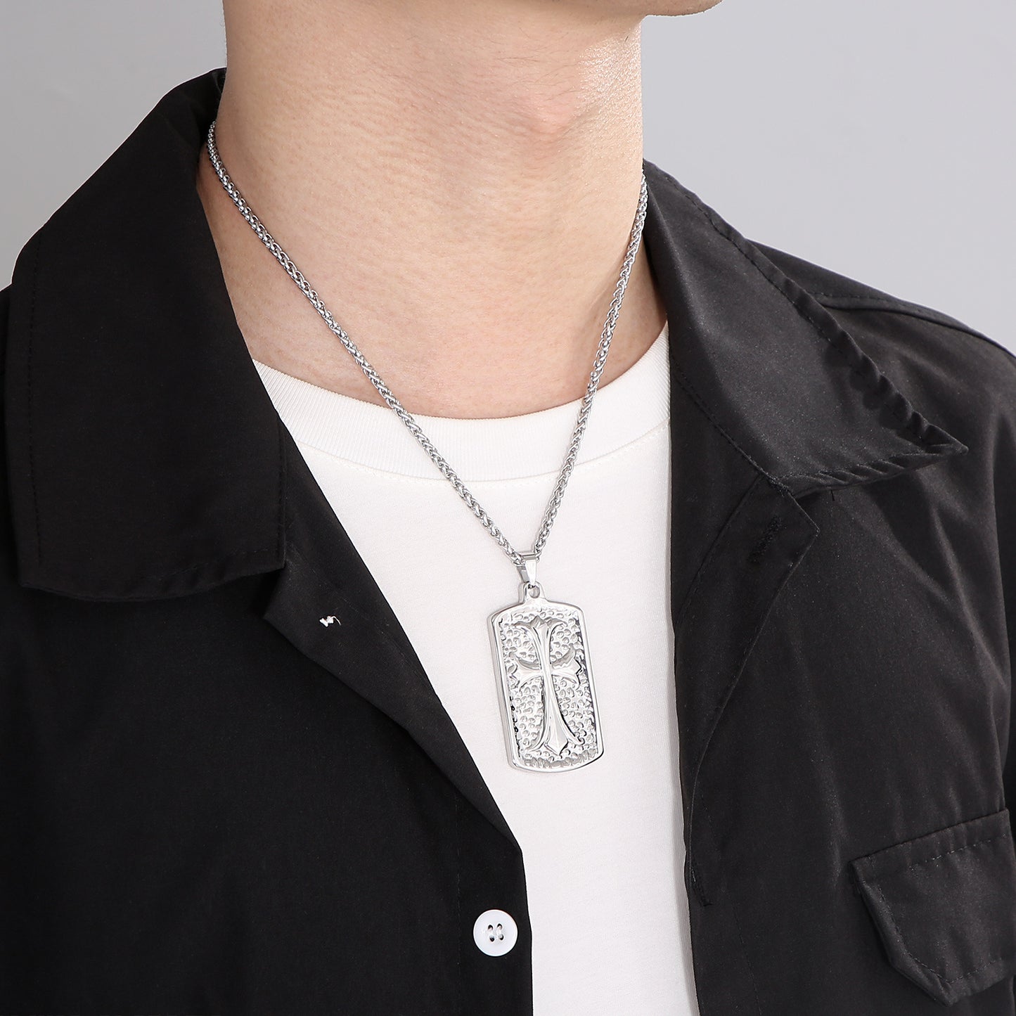 And Gift Cross Flower Square Army Brand Necklace, Creativity