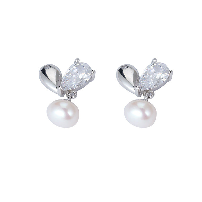 Pearl Love 925 Sterling Silver Women's Earrings