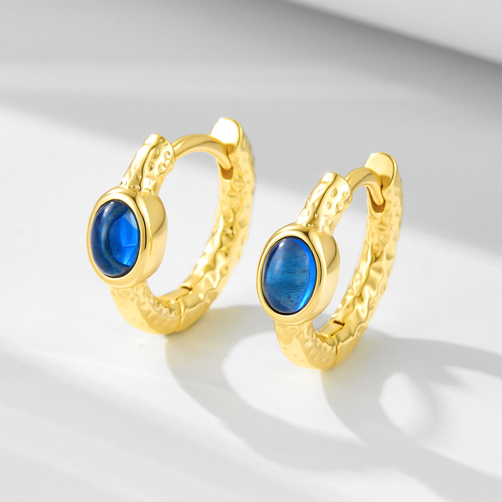 Round Sterling Silver Earrings Zircon Earrings