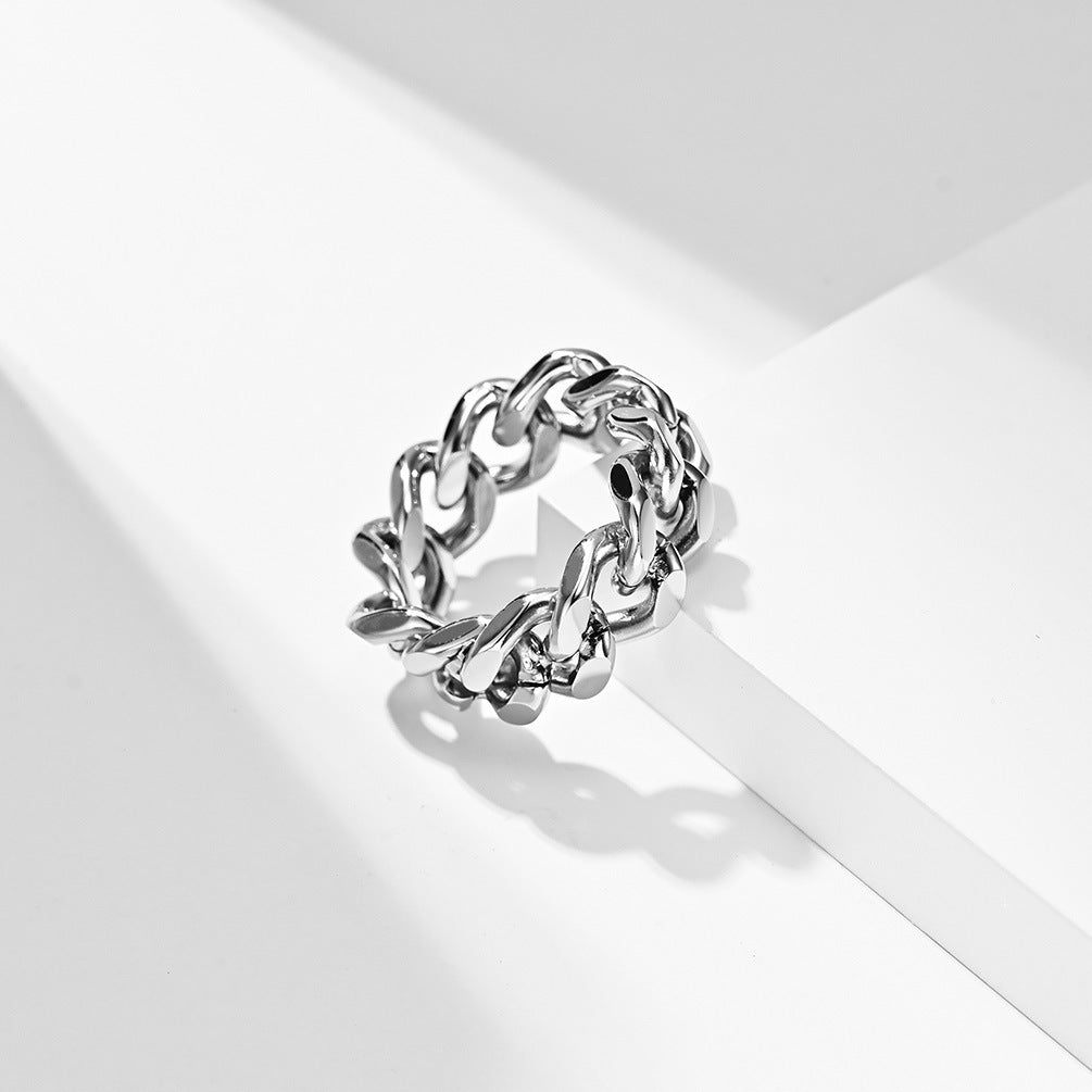 European and American Trendy Titanium Steel Chain Ring