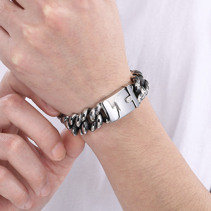 Planderful Dragon Beard Buckle Bracelet Cuban Chain Men