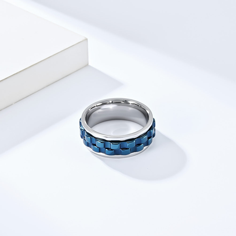 Planderful Everyday Genie Rotating Gear Ring Stainless Steel Stress Relief Unisex Ring Size 7 12