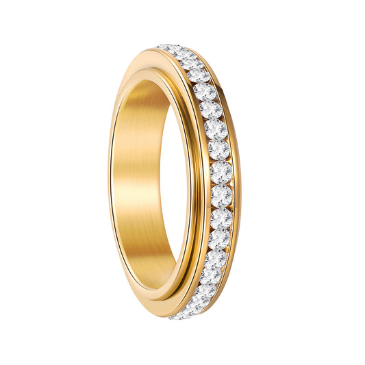Planderful Minimalist Titanium Decompression Ring Zircon