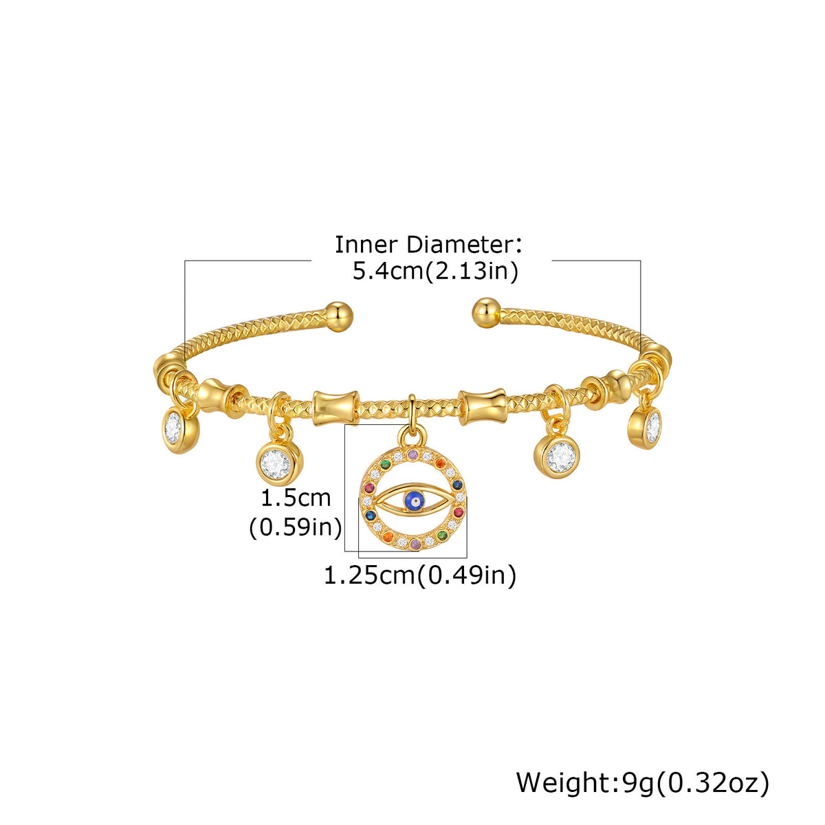 Devil's Eye Zircon Copper Bracelet