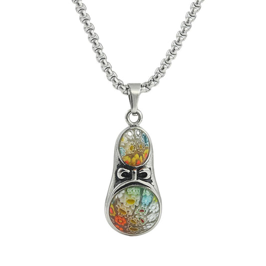 European And American Stainless Steel Gourd Pendant Punk Necklace