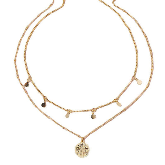 Golden Coin Pendant Necklace Set - Vienna Verve Collection