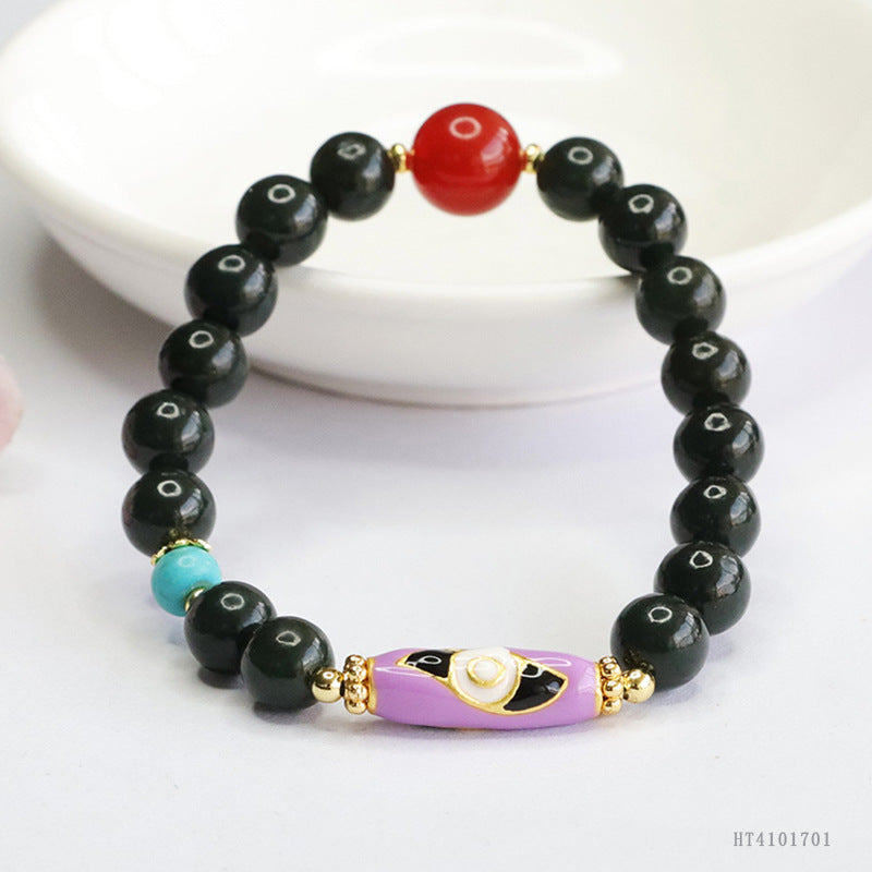 Taqing Hetian Jade & Red Agate Bracelet
