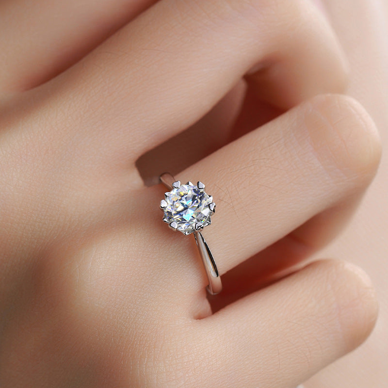One-Carat Moissanite S925 Sterling Silver Ring
