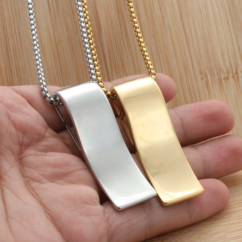 Personalized Vintage Titanium Steel Whistle Pendant Necklace for Men - Trendy Punk Style