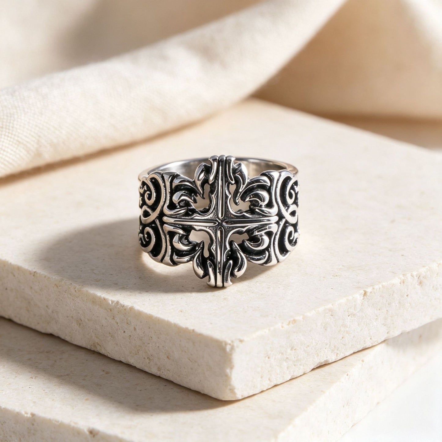 Classical Pattern – Titanium Steel Ring – Men's Literary & Ring