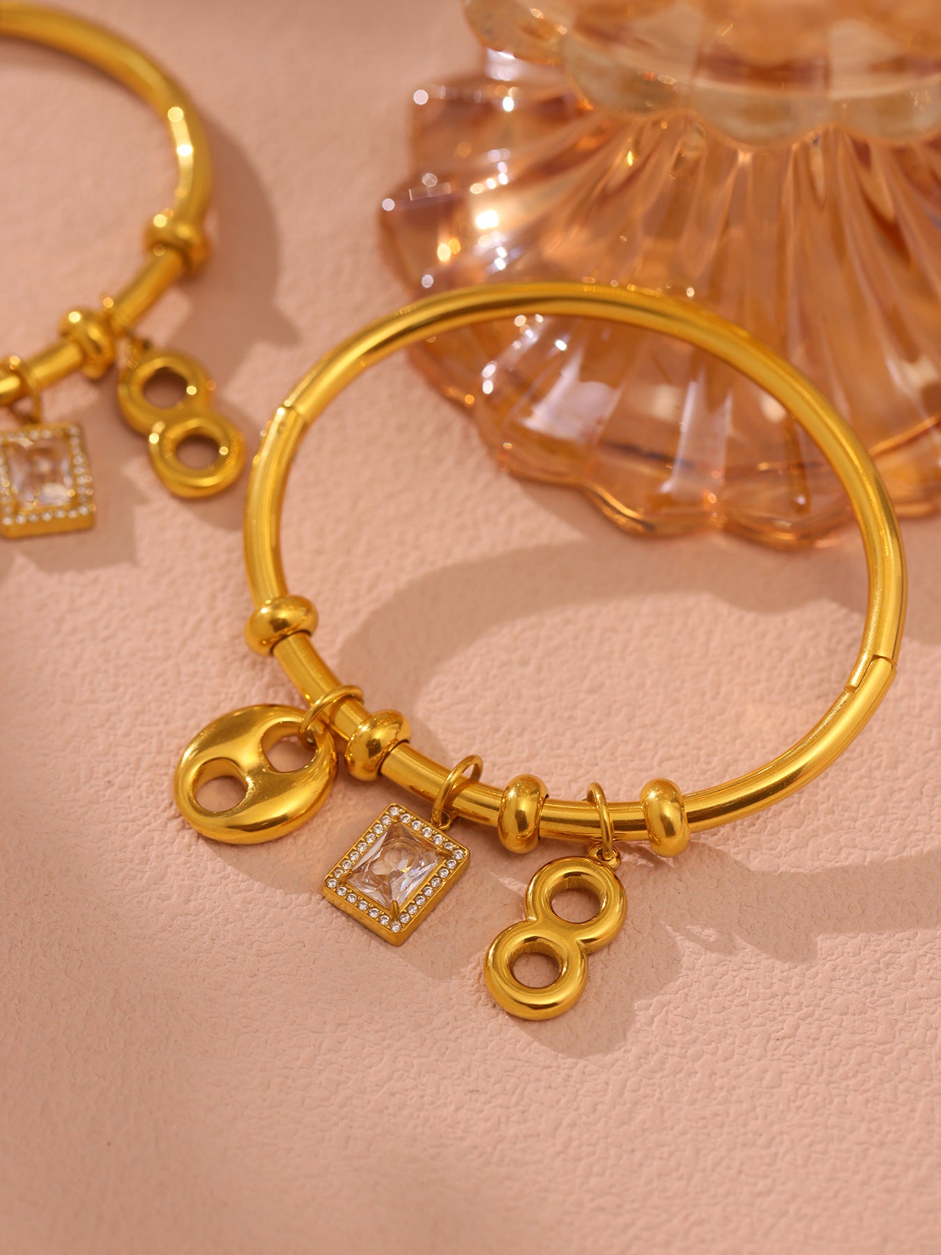 Planderful Zircon Geometric Pendant Bracelet Chic For Her