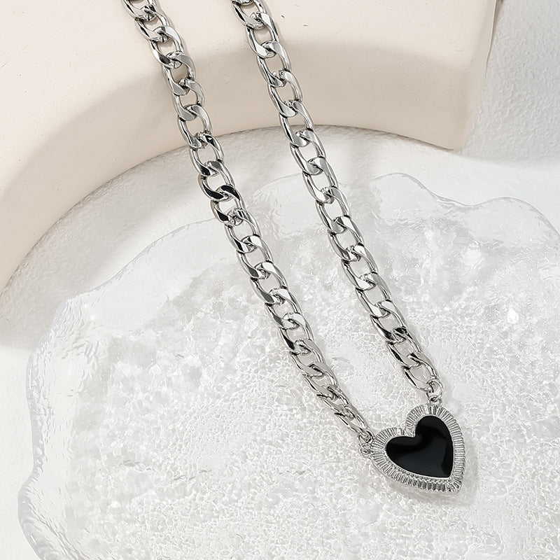 European and American Heart-Shaped Earrings Set with Stylish Metal Necklaces and Accessories