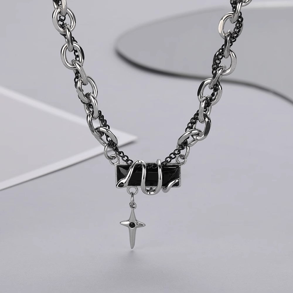 Planderful Jewelry Stainless Steel Snake Necklace For Men