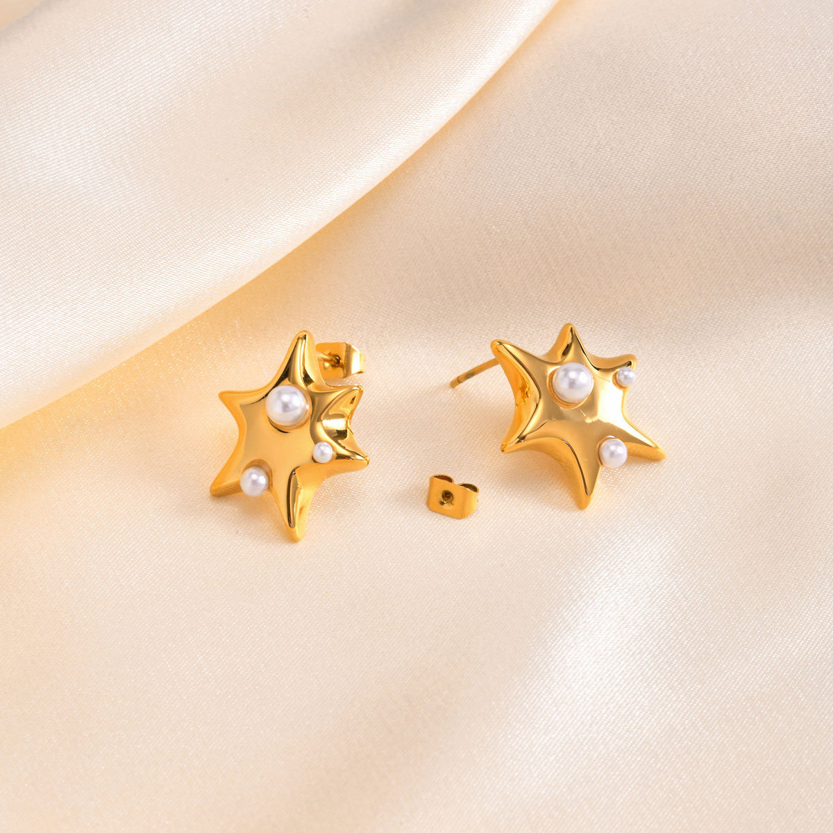 Stainless Steel Pearl Earrings