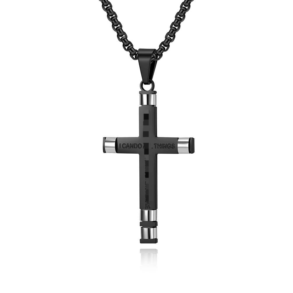 Inspirational Cross Pendant Necklace — Three Finishes