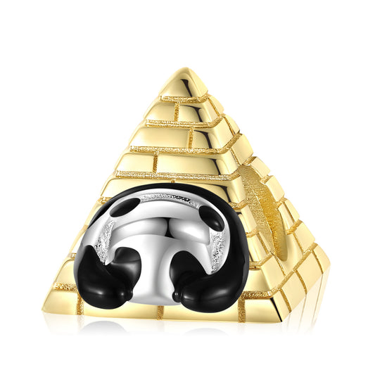 Facepalm Panda Pyramid Silver Pendant