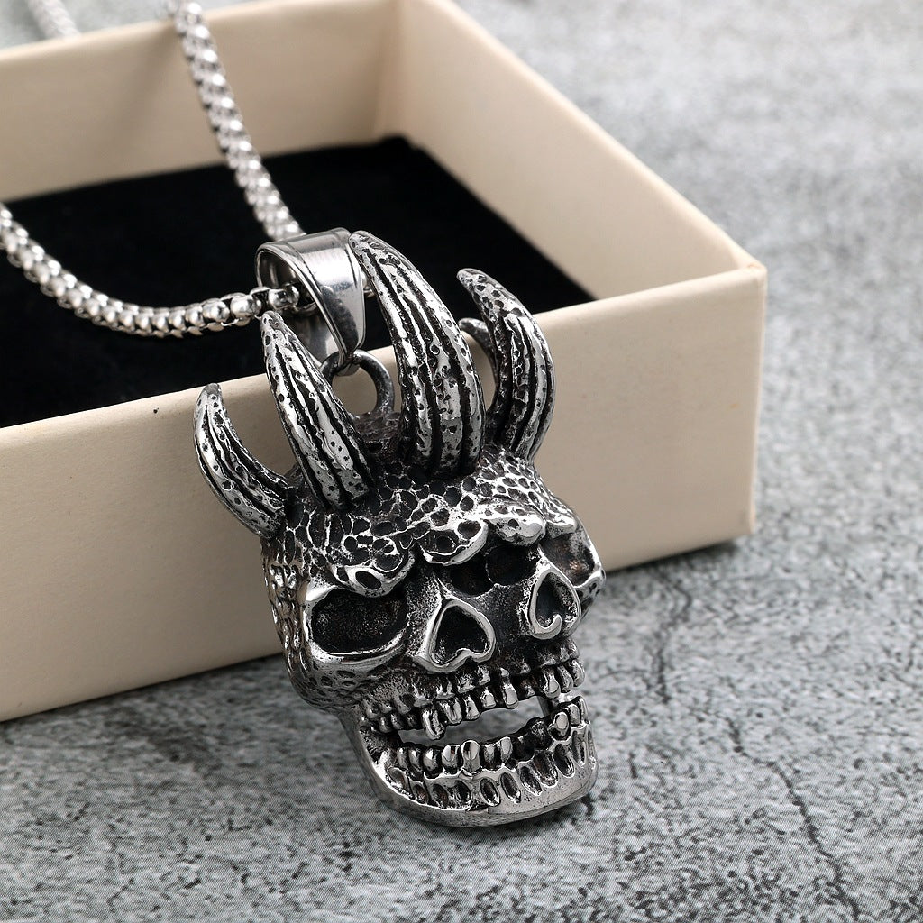Punk Mask Stainless Steel Pendant Necklace