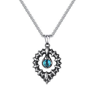 Men's – Stainless Steel Devil's Eye Pendant Necklace – Titanium Steel
