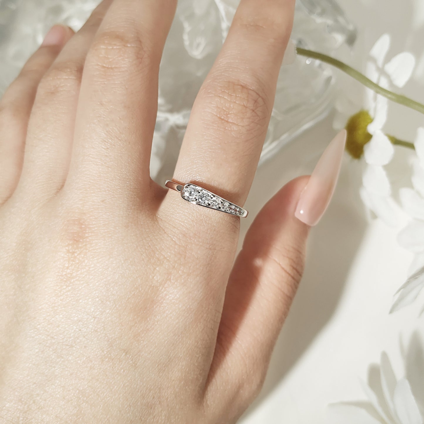 Sterling Silver Ring With Zircon Row By Planderful For Women Elegant Fashion Jewelry