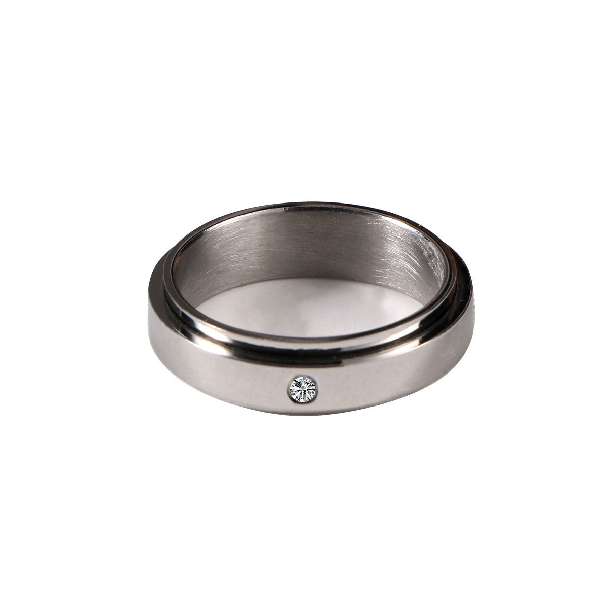 Couple Rotatable Ring – Minimalist Zircon Wind Stainless Steel Ring