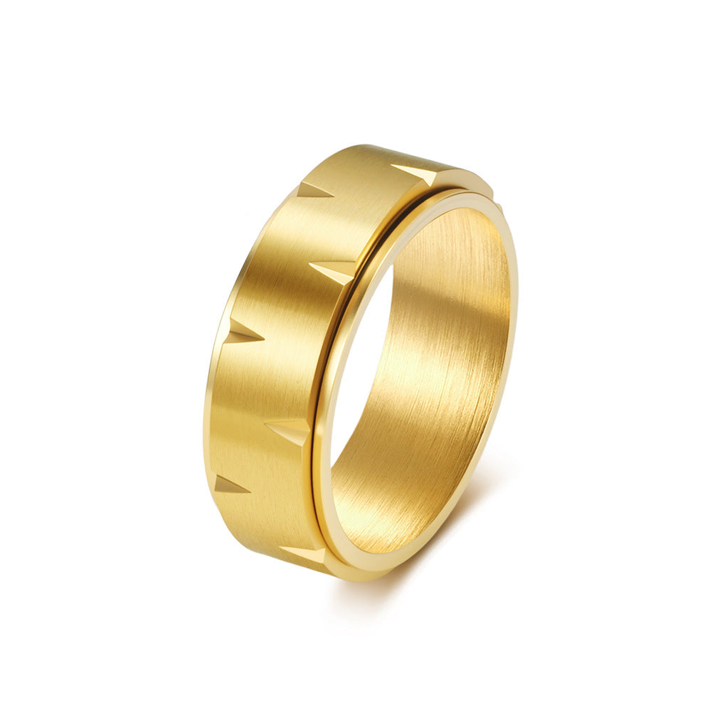 Stainless Steel Black Matte Rotating Ring Men's & Minimalist