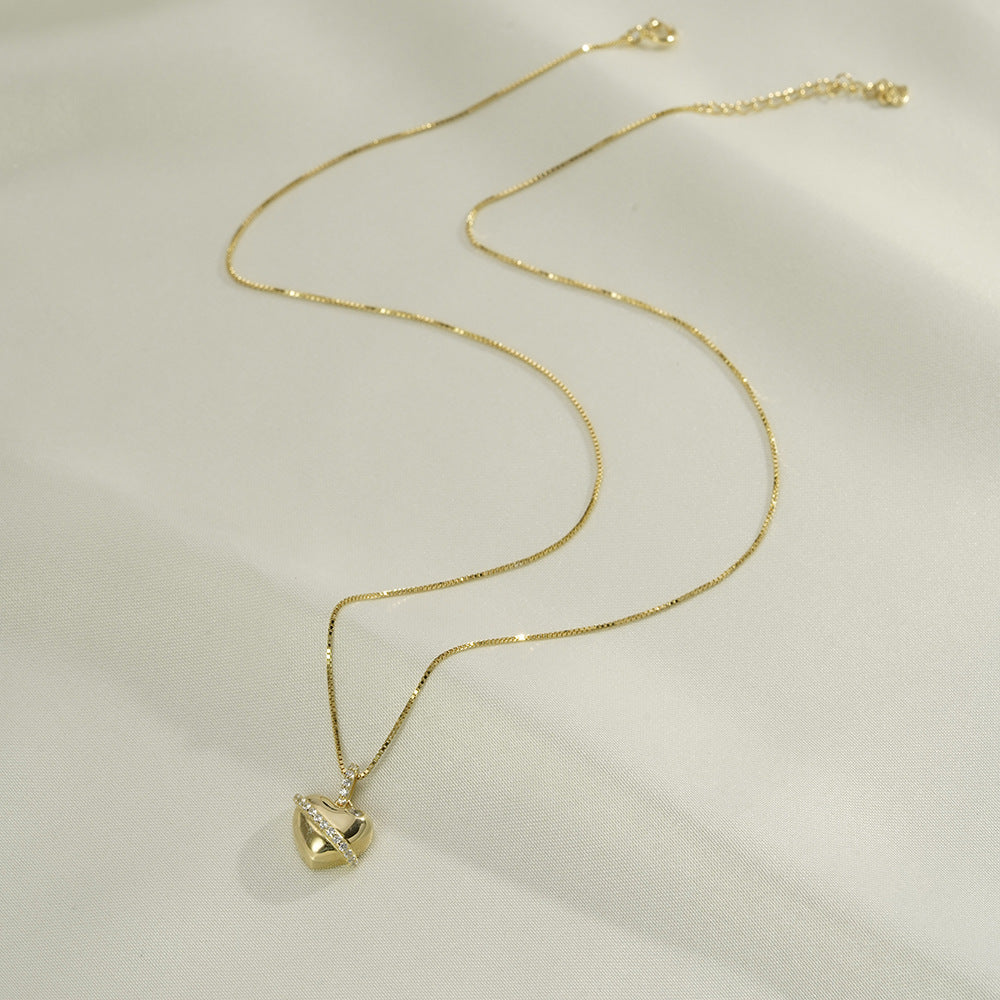 Korean Version S925 Silver Love Pendant Necklace Women