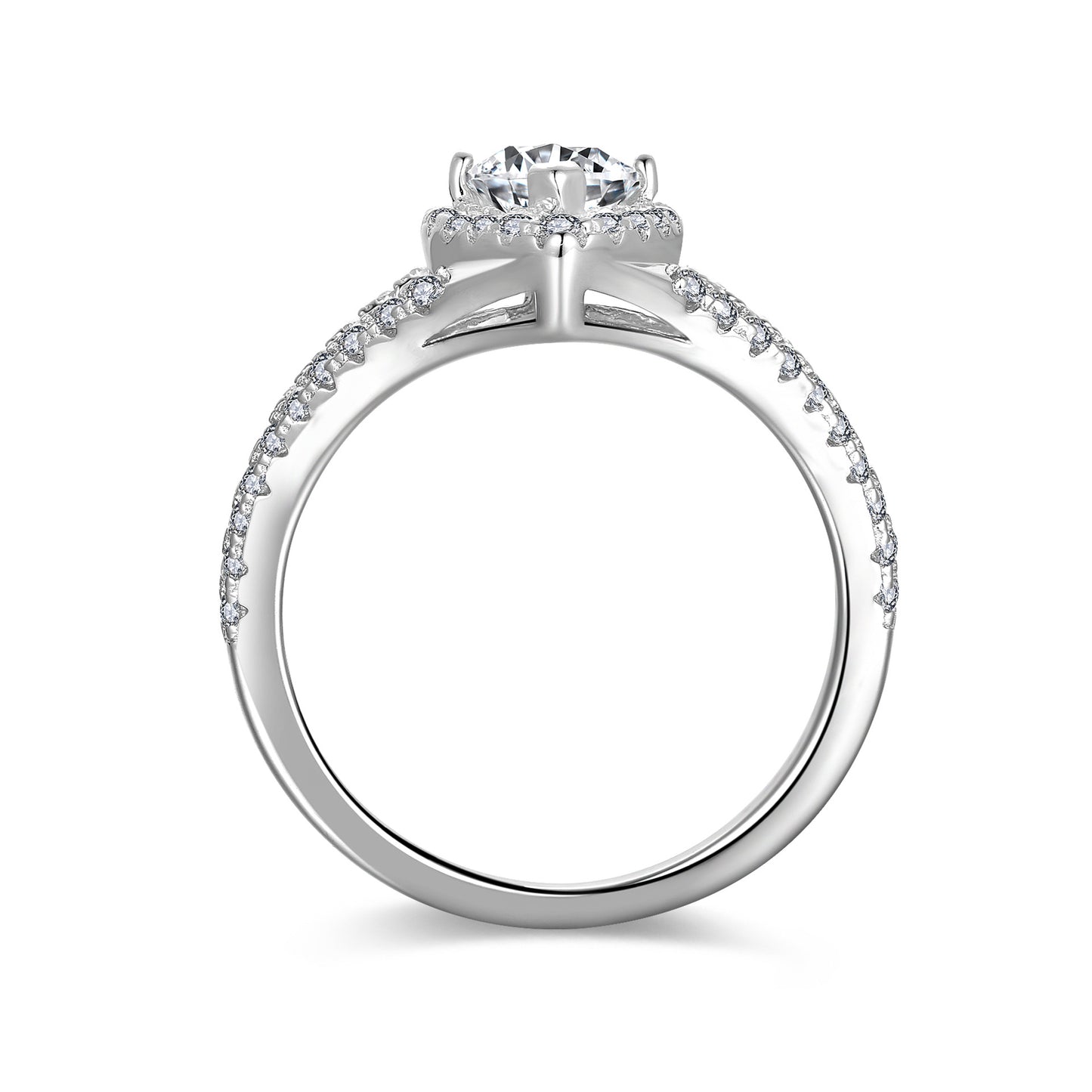 Planderful Moissanite Engagement Ring Ladies 5x10mm Marquise Stone S925 Silver Split Shank D VVS 3EX 1.48ct