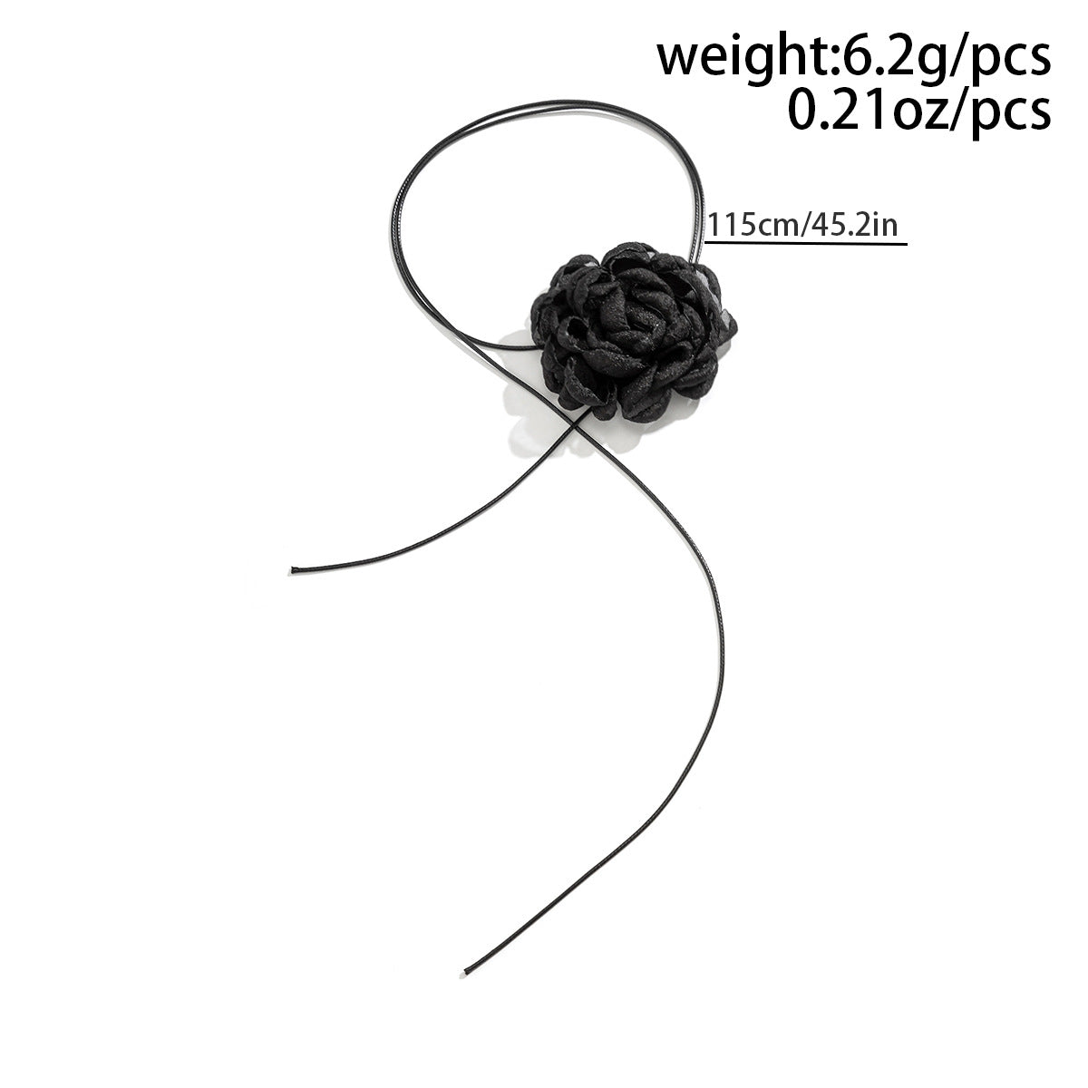 Exquisite Handmade Mesh Flower Choker Necklace with Custom Ribbon Closure, Large Blossom, High-Quality Imported Jewelry
