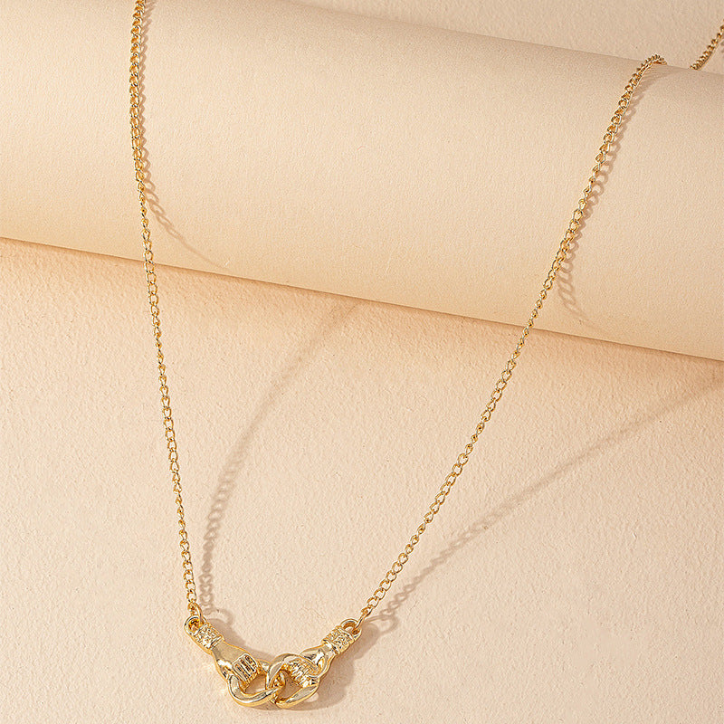 Trendy Handcuff Pendant Necklace Set - Vienna Verve Collection
