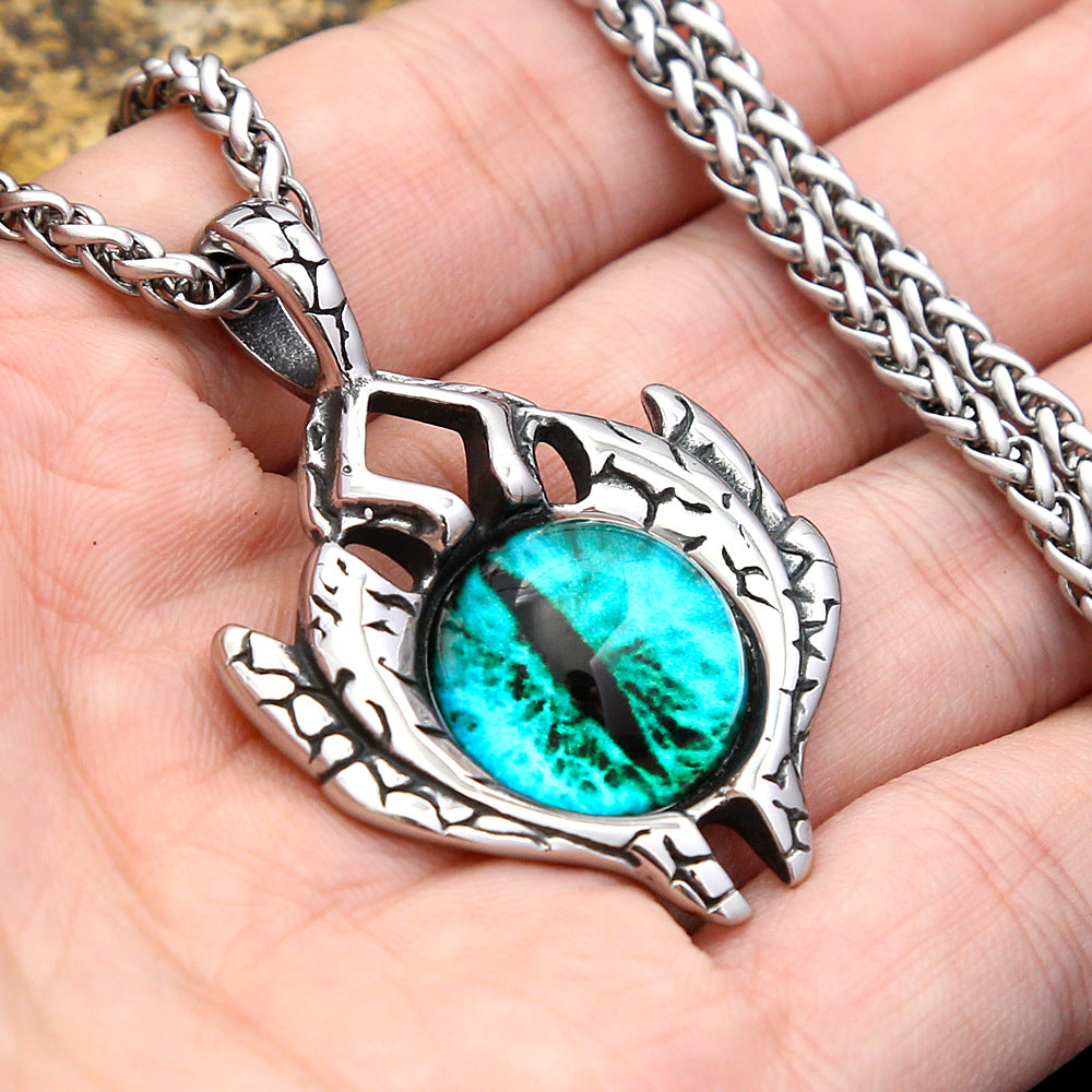 Punk Evil Eye Stainless Steel Pendant Necklace