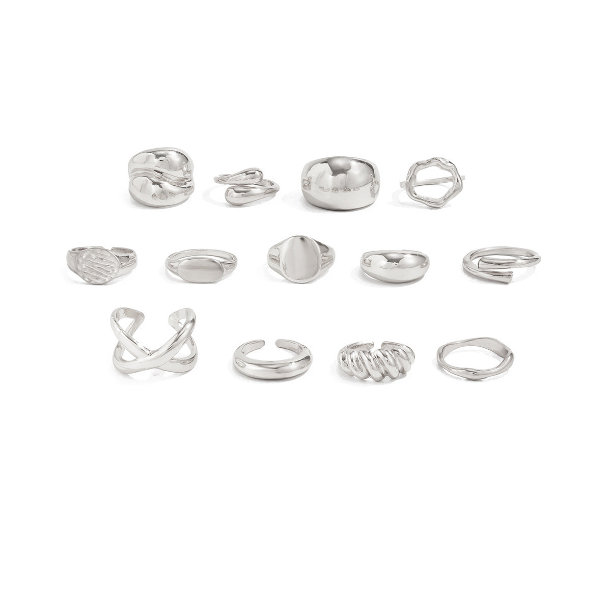 Planderful Vienna Verve Exaggerated Cross Thread Ring For Retro Geometric Statement Jewelry Unisex