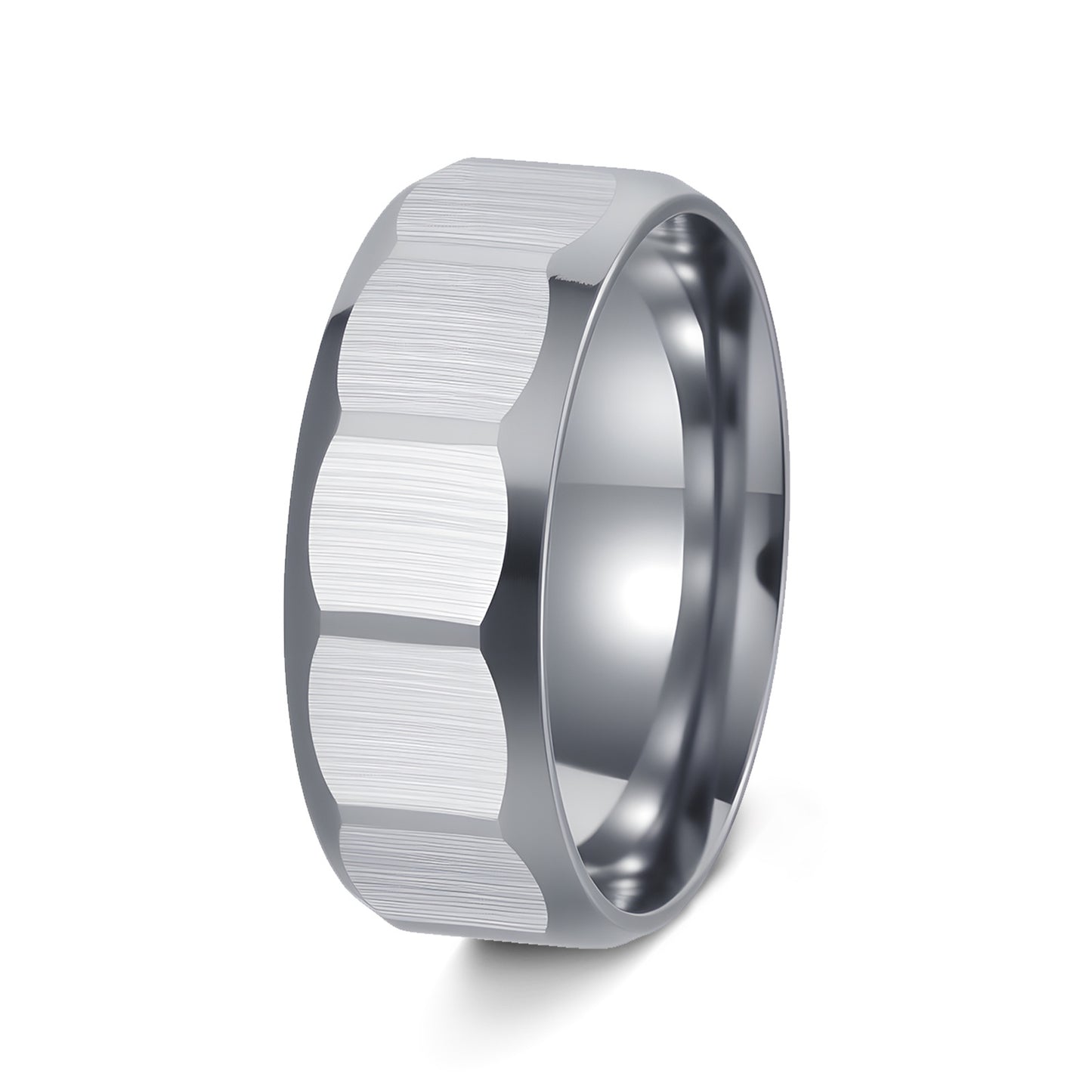 Stainless Steel Ring For Men Unisex Matte Multi Faceted Geometric Design By Planderful Everyday Genie