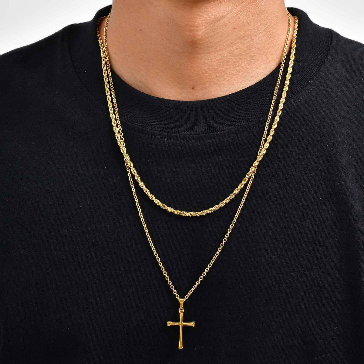 Cross Braided Stainless Steel Necklace
