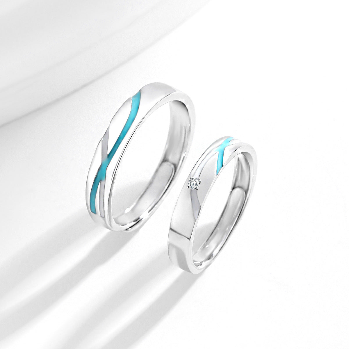 Planderful Everyday Genie – Original Couple Ring 925 Sterling Silver for Men and Women with Luminous Light Luxury