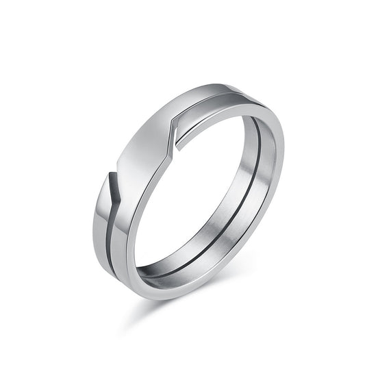 Simple And Cold Neutral Wind Element Ring For Men And Women