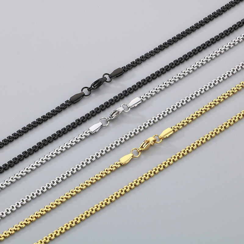 Light Women's Stainless Steel Multi-Size Fishbone Chain Men's And Women's Necklaces Titanium