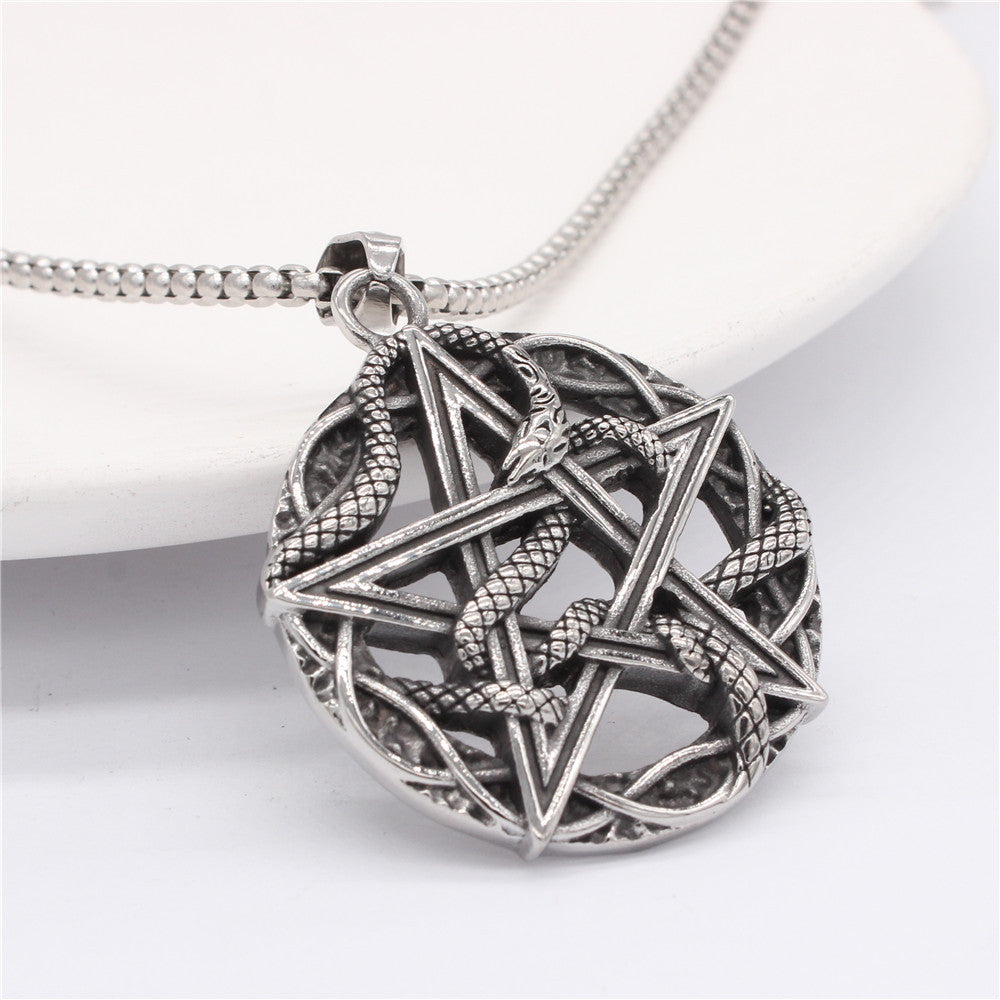 Personalized Titanium Steel Pendant For Men And Women Retro Cobra Five Star Charm By Planderful Everyday Genie