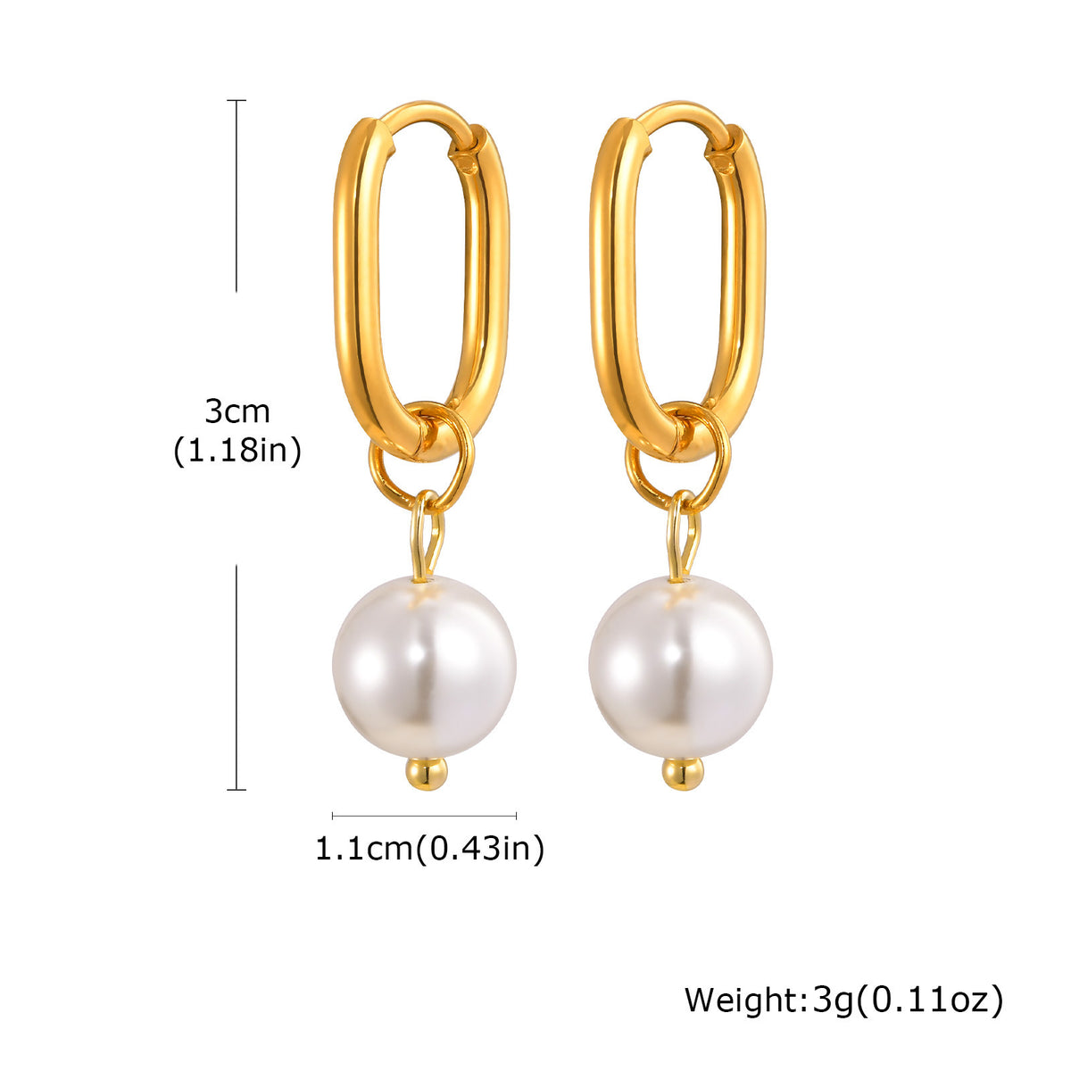 Stainless Steel Pearl Vintage Earrings