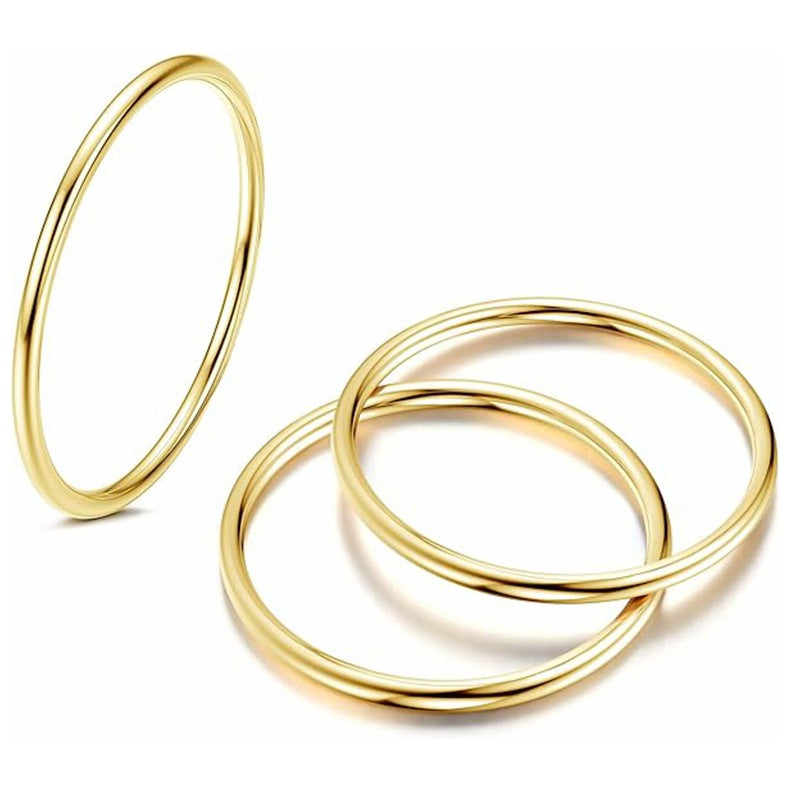 Planderful Everyday Genie Unisex 1mm Inner Outer Arc Thin Ring Minimalist Jewelry For All
