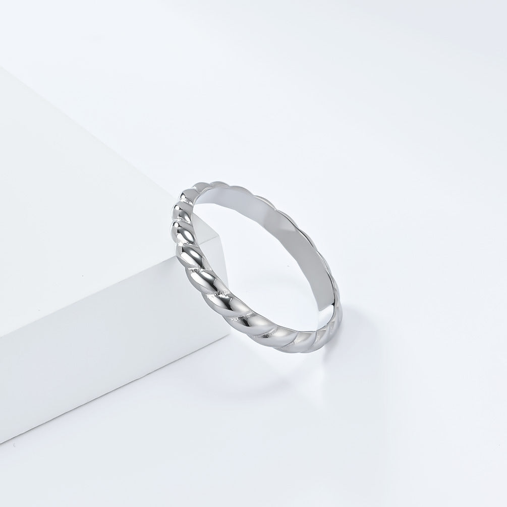Cross-Border European American Light Luxury Twist Ring Jewelry
