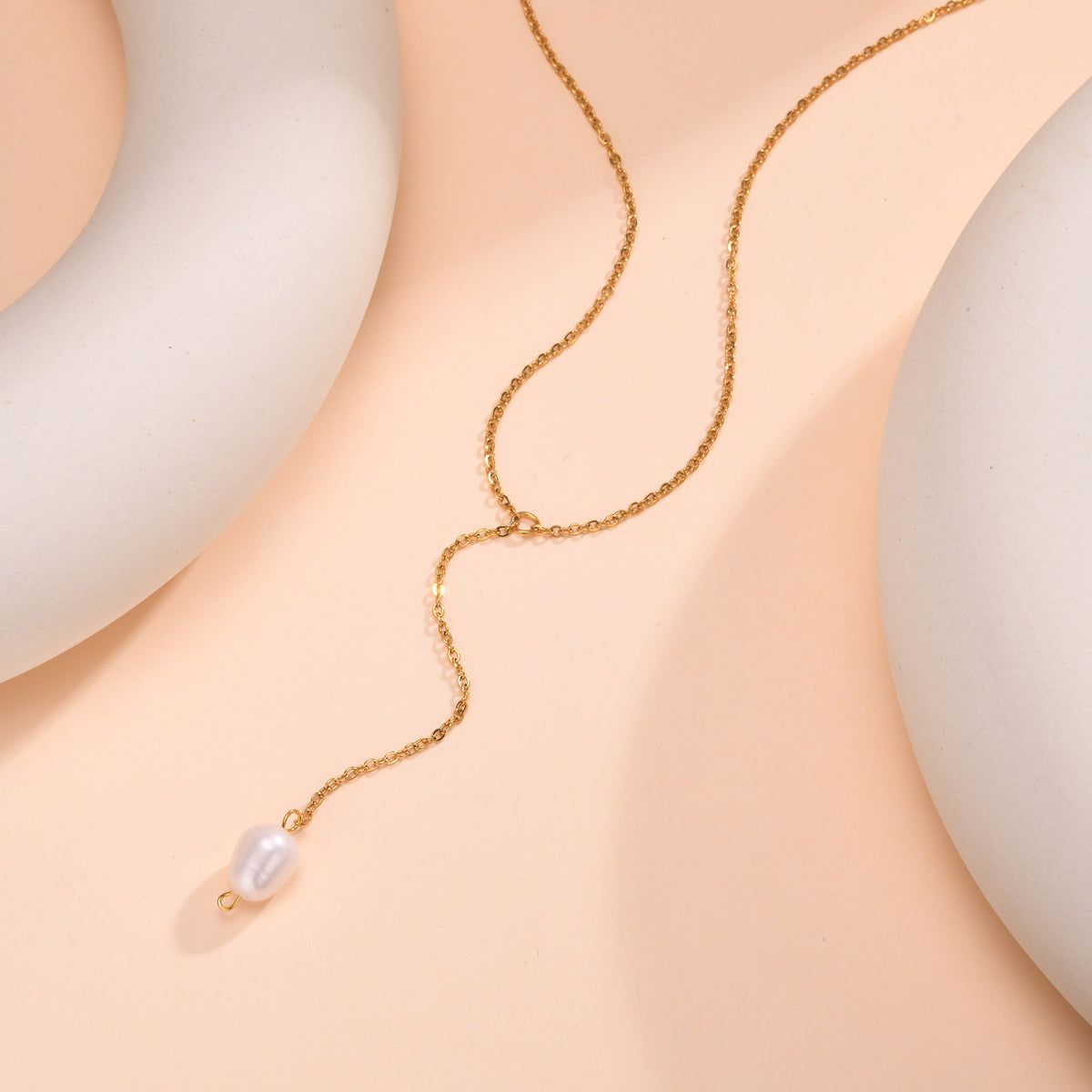 A Variety Of Y-Shaped Necklace – Women's Gold Imitation Pearl Tassel Stacked With Style