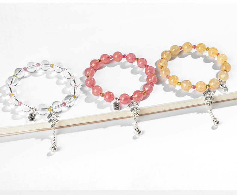 Fortune's Favor Sterling Silver Crystal Beaded Bracelet - Girlfriend's Gift