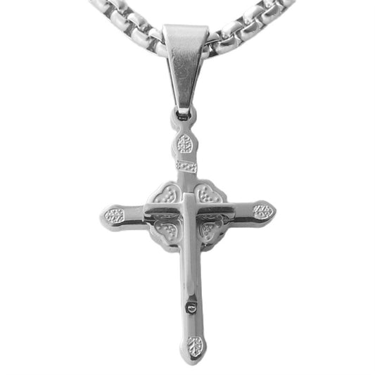 Personalized Retro Titanium Steel Cross Necklace for Men - Trendy Stainless Steel Pendant